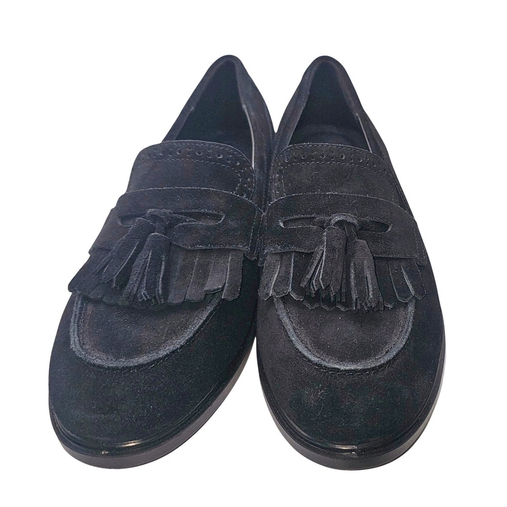 ECCO Black Suede Tassel Kiltie Loafers Womens EU 42 / US‎ 11-11.5 - Picture 4 of 10